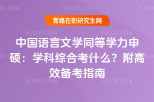 中國(guó)語(yǔ)言文學(xué)同等學(xué)力申碩：學(xué)科綜合考什么？附高效備考指南